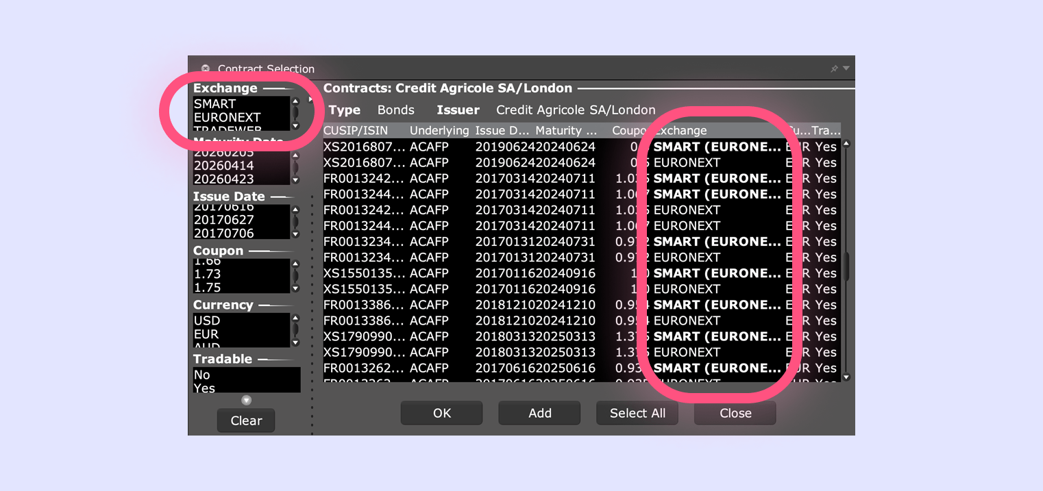 Interactive Brokers Exchanges.