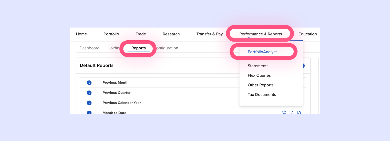 Interactive Brokers portfolio analytics.