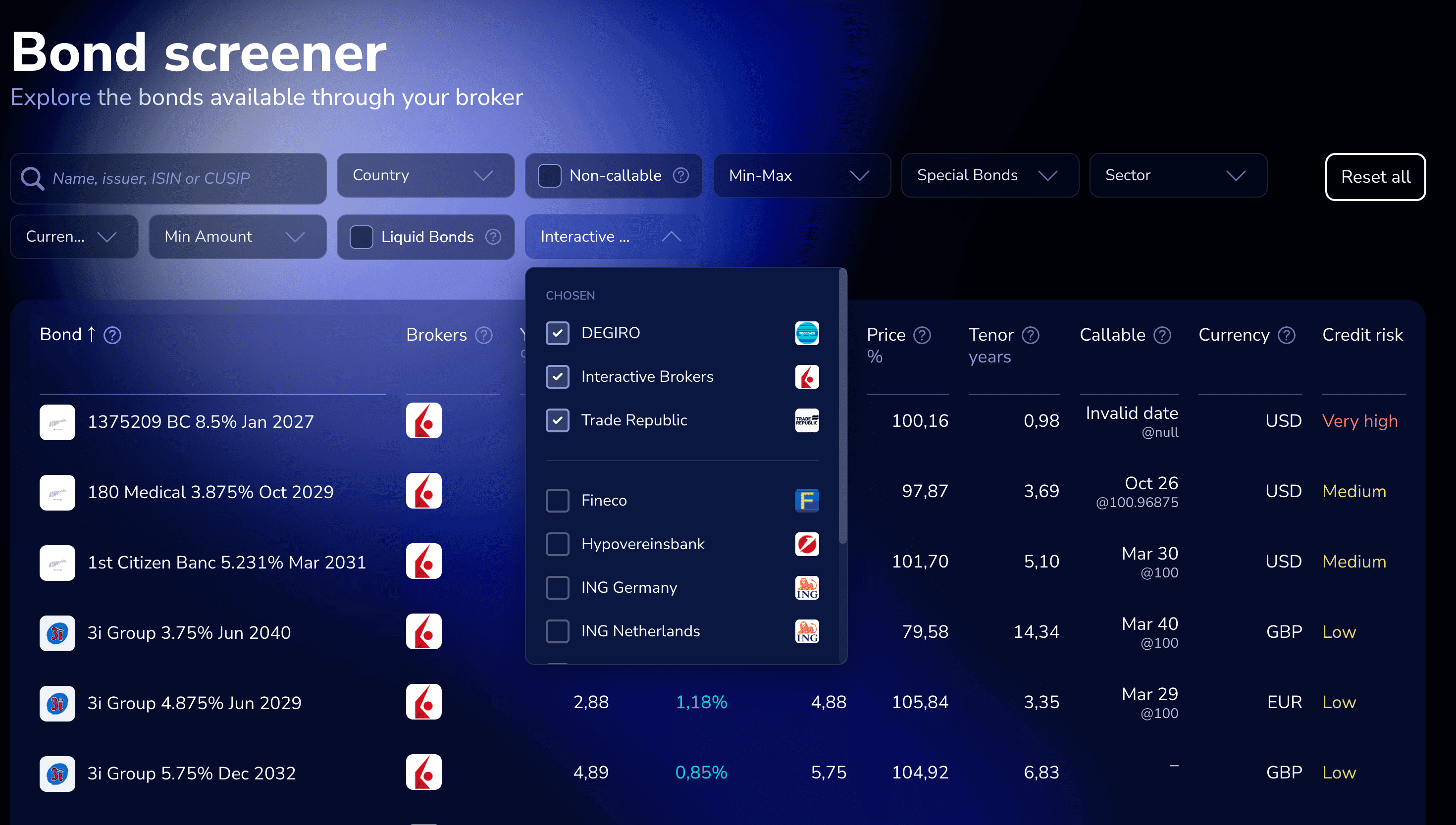 Multi-select across all filters